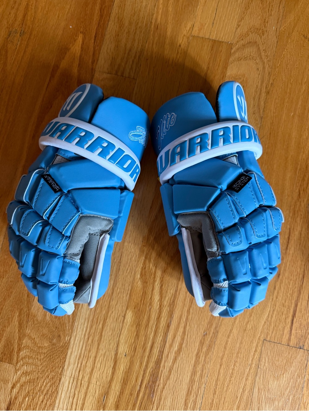 Youth Lacrosse Gloves in Bright Blue